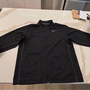 Nike Dri-Fit Men’s Black Full-Zip Performance Jacket with Reflective Swoosh